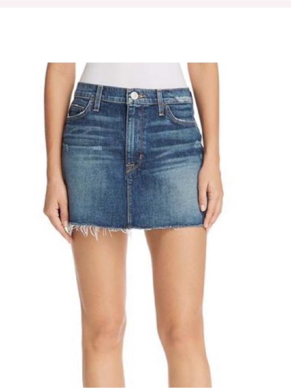 Hudson Vivid Blue Jean/Denim Mini Skirt. Size 26. Raw hem. Waist 30 inches.